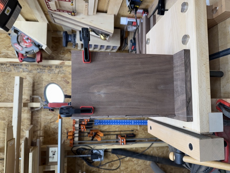 Walnut Jewelry Cabinet in progress, photo 2